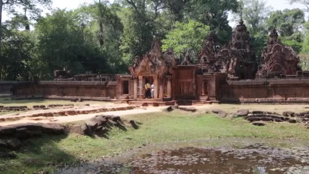 Kambodzsa Angkor Wat 2019 December Körül Festői Felvételek Ősi Templomról — Stock videók