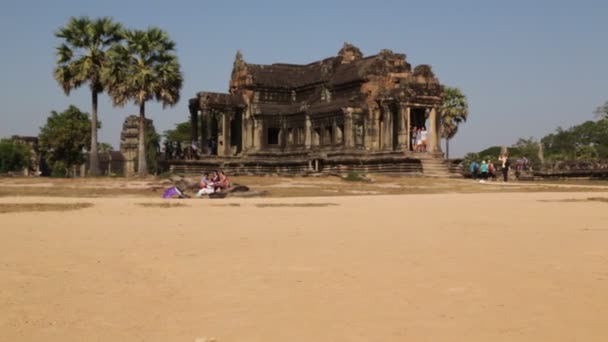 Γραφικό Υλικό Από Τον Αρχαίο Ναό Angkor Wat Καμπότζη — Αρχείο Βίντεο