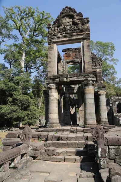 Cambodia Angkor Wat Les Vieux Bâtiments Site Historique Protéger Par — Photo