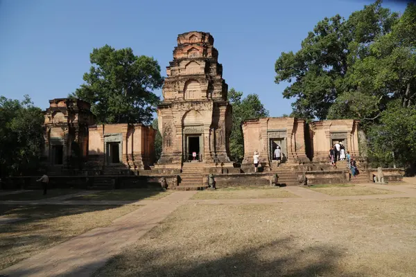 Cambodja Angkor Wat Circa December 2019 Niet Geïdentificeerde Mensen Buurt — Stockfoto