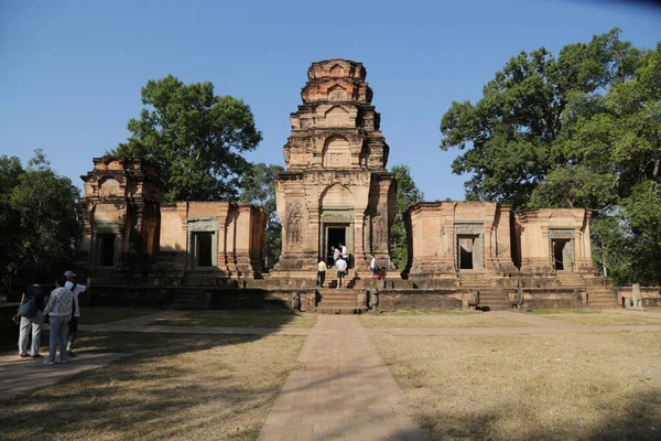 Cambodja Angkor Wat Circa December 2019 Niet Geïdentificeerde Mensen Buurt — Stockfoto