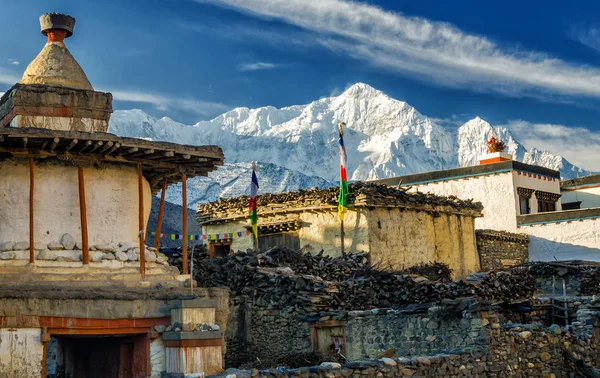 Himalayan byn av Kagbeni Stockfoto
