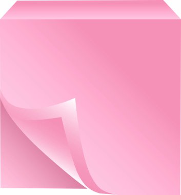 İzole edilmiş arkaplanda tasarım için yapışkan bir not. İş ve eğitim için tasarım