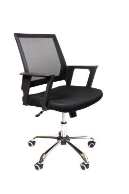 Beyaz arka planda ofis koltuğu. İş, eğitim, sunum. Yönetmen koltuğu. İş ve Finans