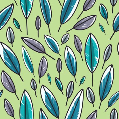 Yeşil arkaplanda renksiz tüysüz desen