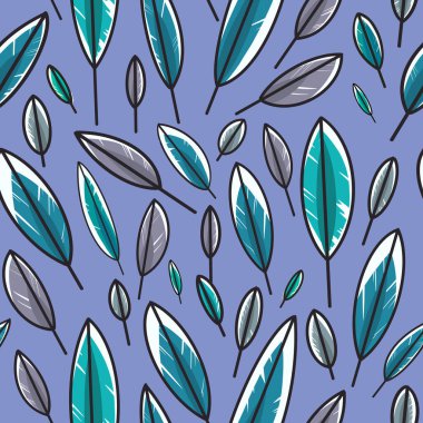 Mavi arkaplanda renksiz tüysüz desen