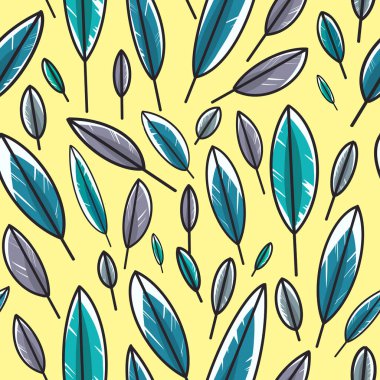 Sarı arkaplanda renksiz tüysüz desen