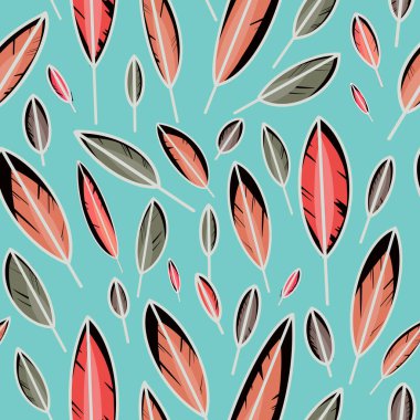 Yeşil arkaplanda renksiz tüysüz desen