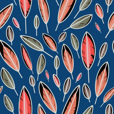 Mavi arkaplanda renksiz tüysüz desen