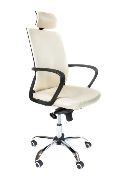 Biały Fotel Białym Tle Zdjęcie Białego Krzesła Biurowego Projektowania Katalogów — Zdjęcie stockowe