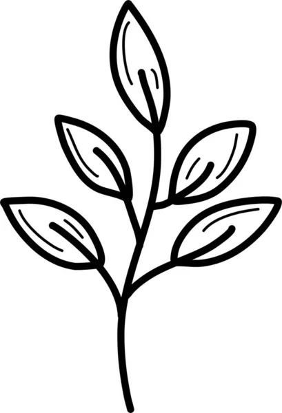 Doodle Φύλλα Λευκό Φόντο — Διανυσματικό Αρχείο