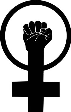 Feminizmin vektör sembolü. Feminist Sembol Logosu
