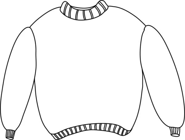 Disegnato Mano Maglione Stile Doodle Isolato Uno Sfondo Bianco — Vettoriale Stock