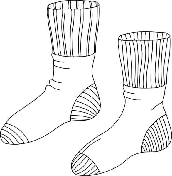 Calzini Disegnati Mano Stile Doodle Sfondo Bianco — Vettoriale Stock