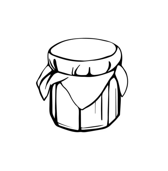 Egy üveg méz vagy lekvár, fehér alapon elkülönítve. Erősíti az immunrendszert. vektor illusztráció — Stock Vector