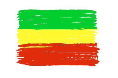 Rastafari bayrağı beyaz arka planda izole edilmiş. Rastafari sembolü..