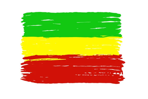 Σημαία Rastafari απομονωμένη σε λευκό φόντο. Το σύμβολο του Ρασταφάρι. — Διανυσματικό Αρχείο