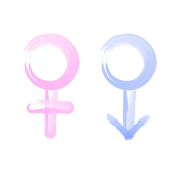 Female and male sex icon. Symbol of men and women. Gender symbol pink and blue icon — Stock Vector