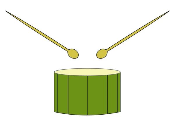 子供のグリーン ドラム — ストックベクタ