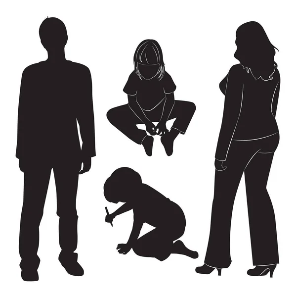 Silhouettes of people — Stock Vector