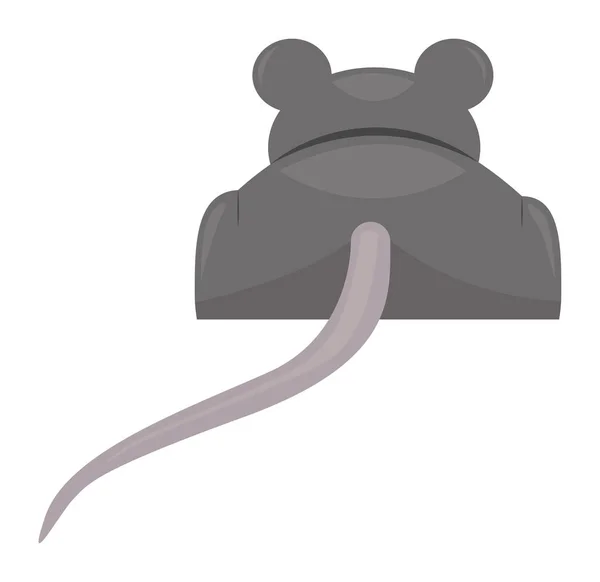 Ratón gris atrás — Vector de stock