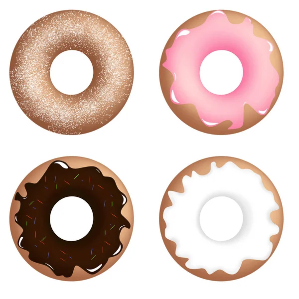 Vier verschiedene Donuts — Stockfoto