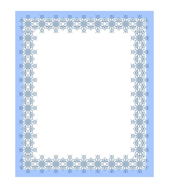 Modrý rámeček s krajkou — Stockový vektor