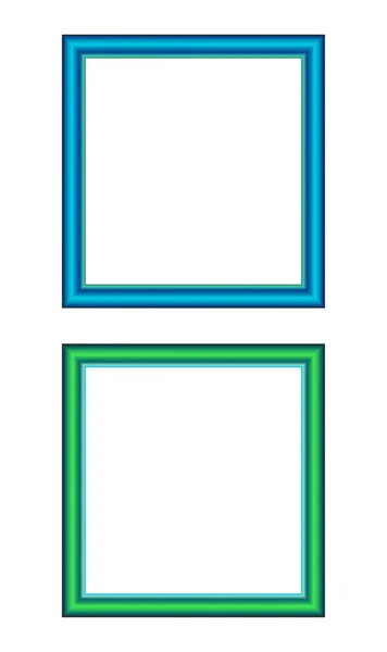 Cadres bleu et vert — Image vectorielle