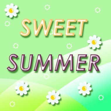 Yeşil bir arka plan üzerinde tatlı yaz