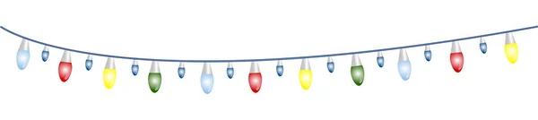 Guirlande de Noël avec ampoules — Image vectorielle