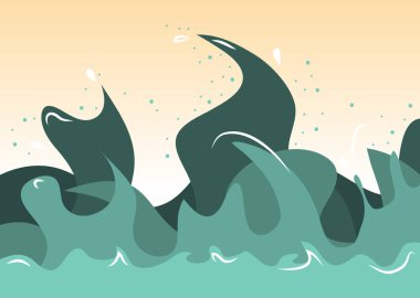 Soyut denizdeki dalgaların