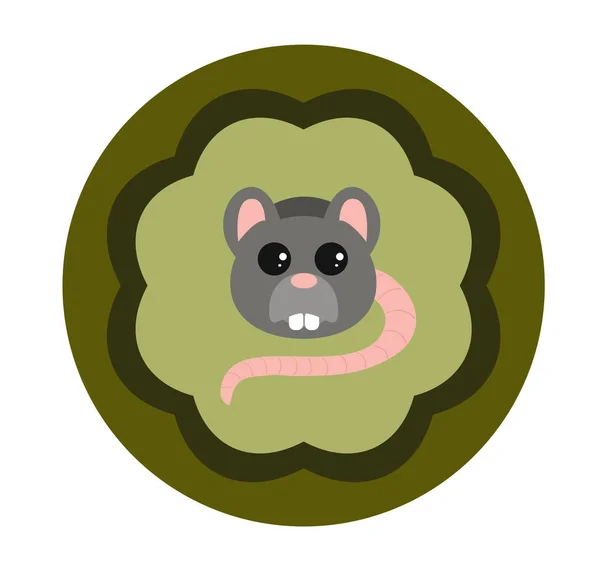 Emblem med råtta — Stock vektor