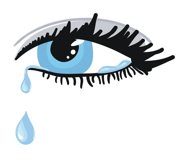 涙を浮かべた目 — ストックベクタ