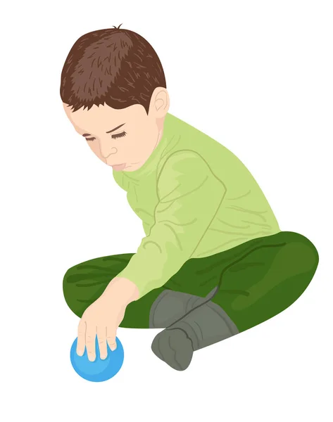 Små barn leker med en leksak — Stock vektor