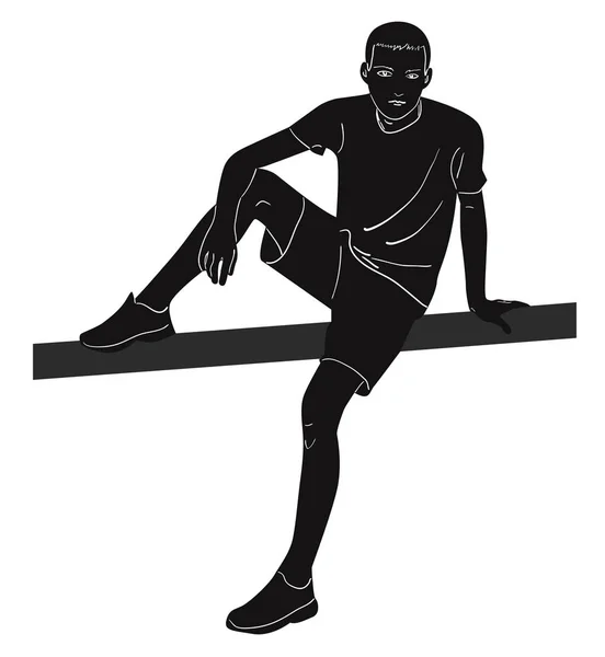 Un type assis sur une bûche — Image vectorielle