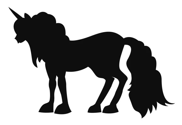 Silhouette unicorno nero — Vettoriale Stock