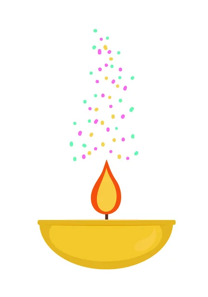 Lamp Flame Diwali Vector Illustration — Stock Vector