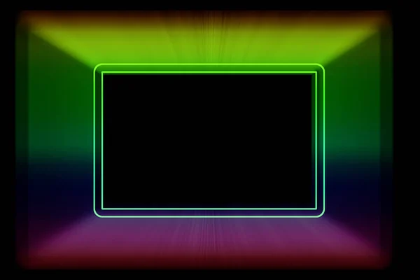 Trendy Cornice Neon Con Bagliore Gradiente Arcobaleno — Foto Stock