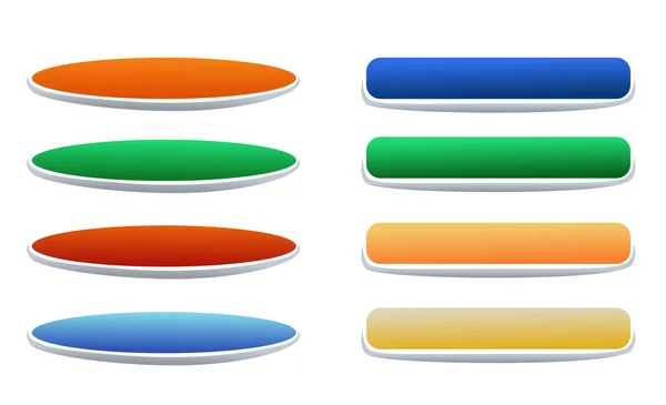 Set Buttons Different Colors Web Design Vector Illustration — Stock Vector