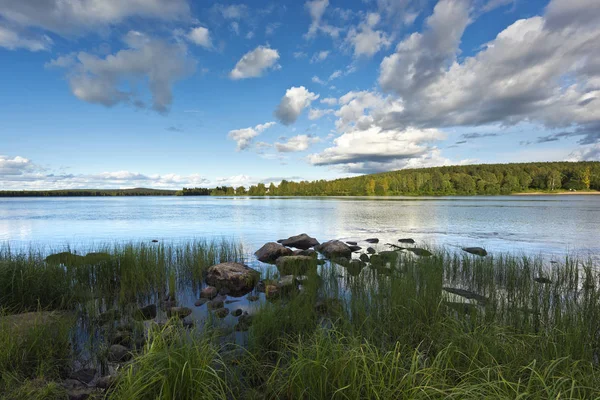 Céu, rio e floresta. Finlândia — Fotografia de Stock