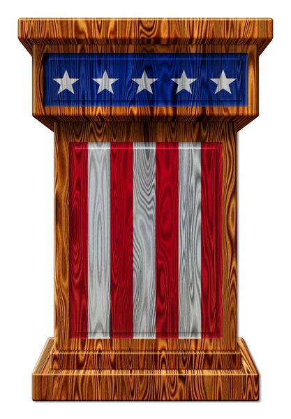 Patriotic Wooden Podium 3D Illustration — Stockfoto