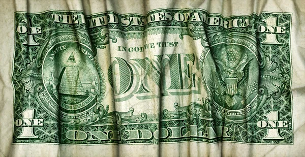Gyűrött, hullámos dollár — Stock Fotó