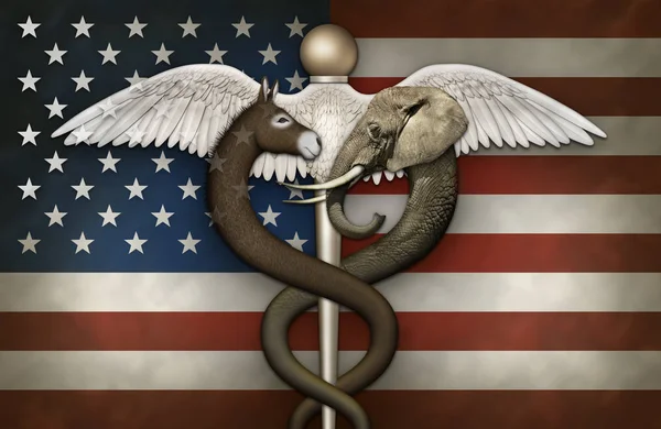 Політичний медичний символ і прапор — стокове фото