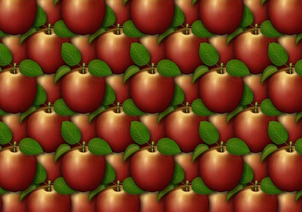 Padrão de fundo preenchido com maçã — Fotografia de Stock