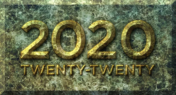 2020 et vingt vingt monuments en marbre - Illustration 3D — Photo