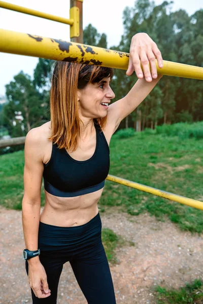 Tired athlete woman after training — 스톡 사진