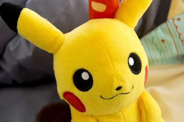 Kids room - May 2017: Pokemon pikachu soft toy — Stock Photo, Image