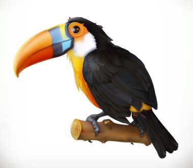 Toucan. 3b vektör simgesi