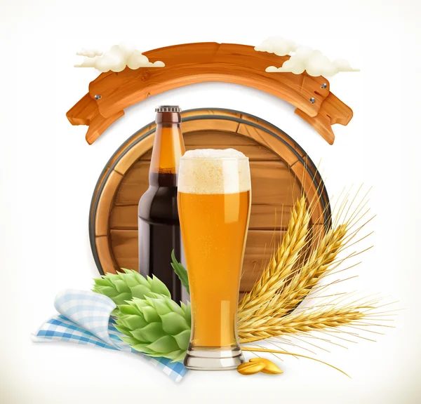 Festival della birra, logo vettoriale 3d — Vettoriale Stock