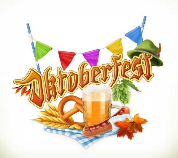 Mnichov Beer Festival Oktoberfest, vektor může být také použit všemi výrobci piva. — Stockový vektor